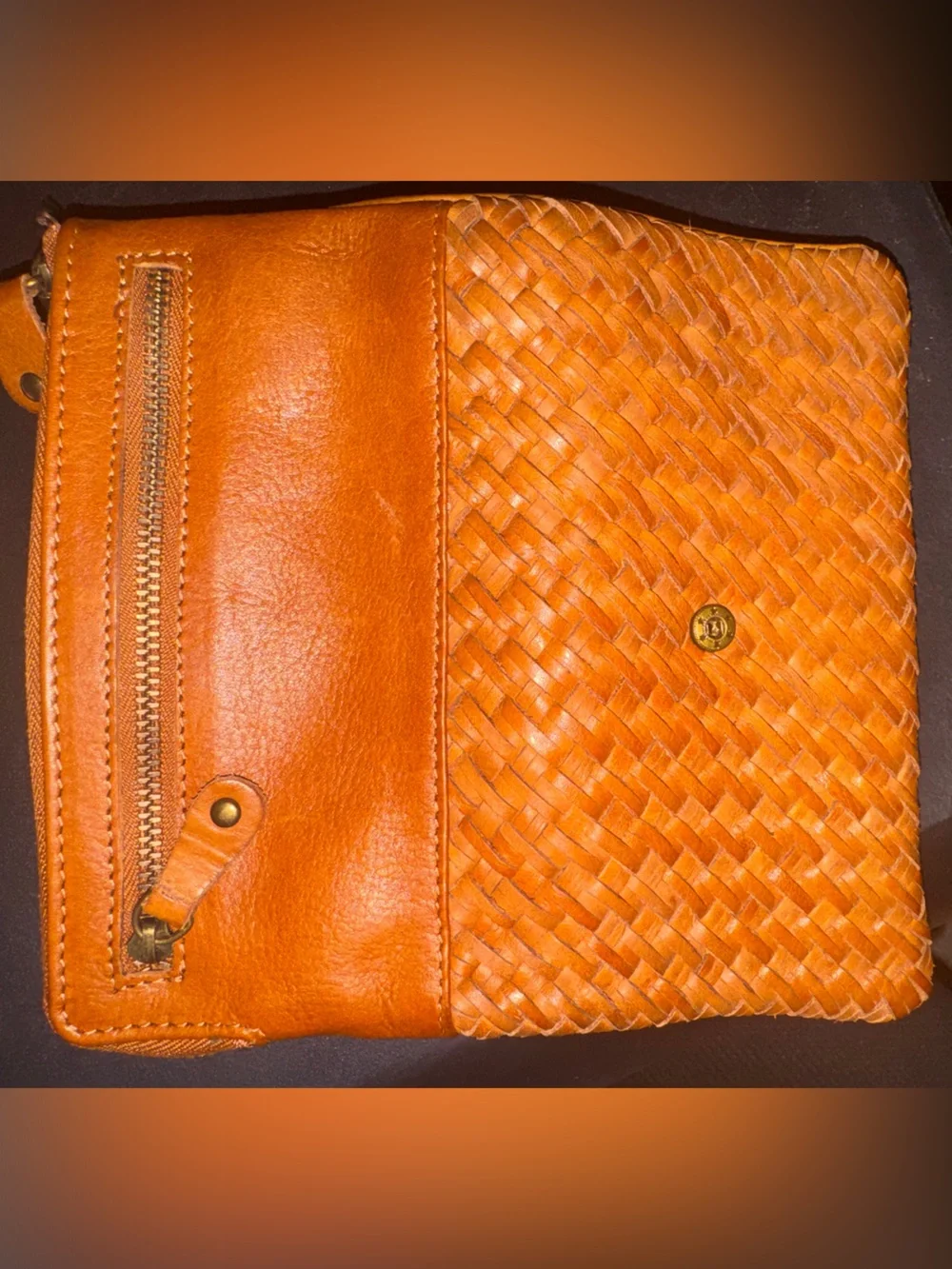 Brown Leather Wallet with Snap Closure